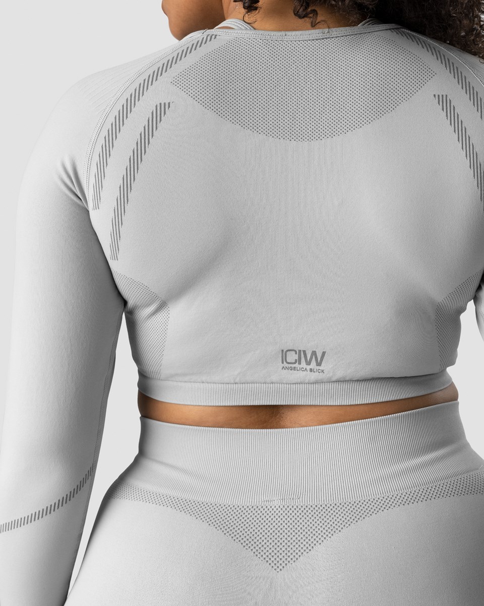 ICIW Blick Seamless Crop top Light Ljusgrå | 143672BGC