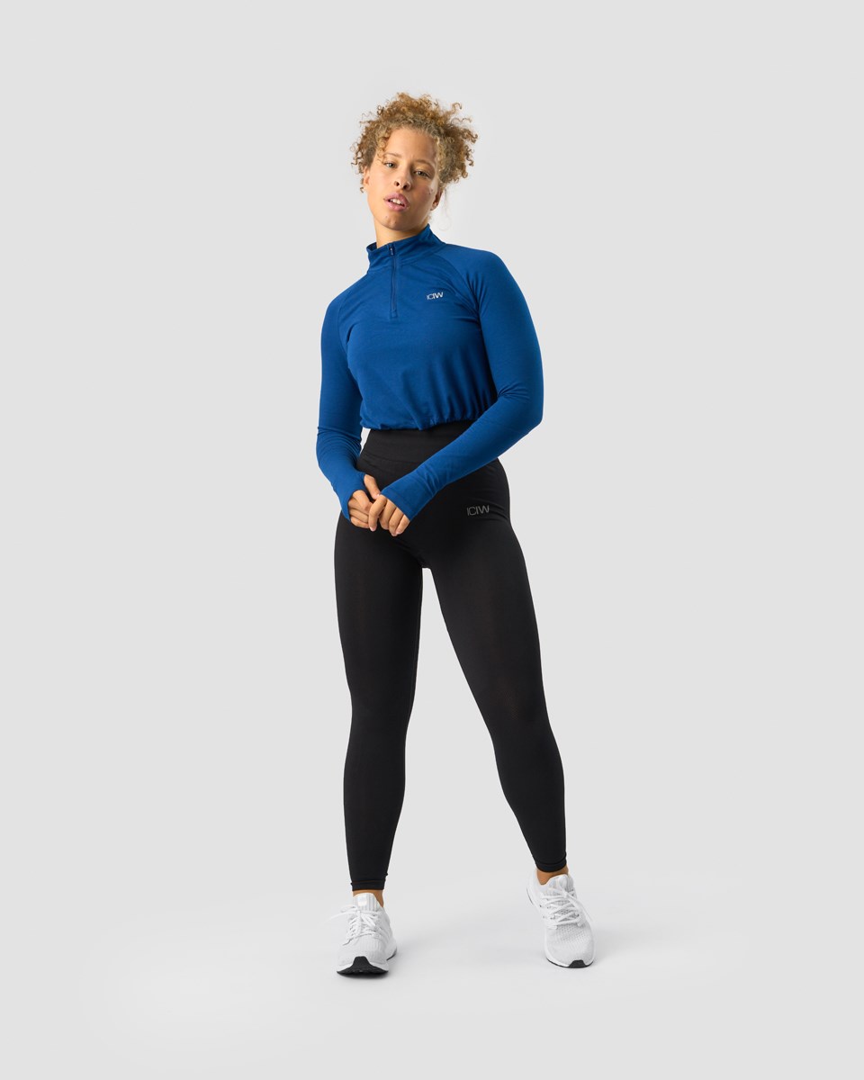 ICIW Define Cropped 1 4 Zip Adjustable Mörkblå | 278601VIB