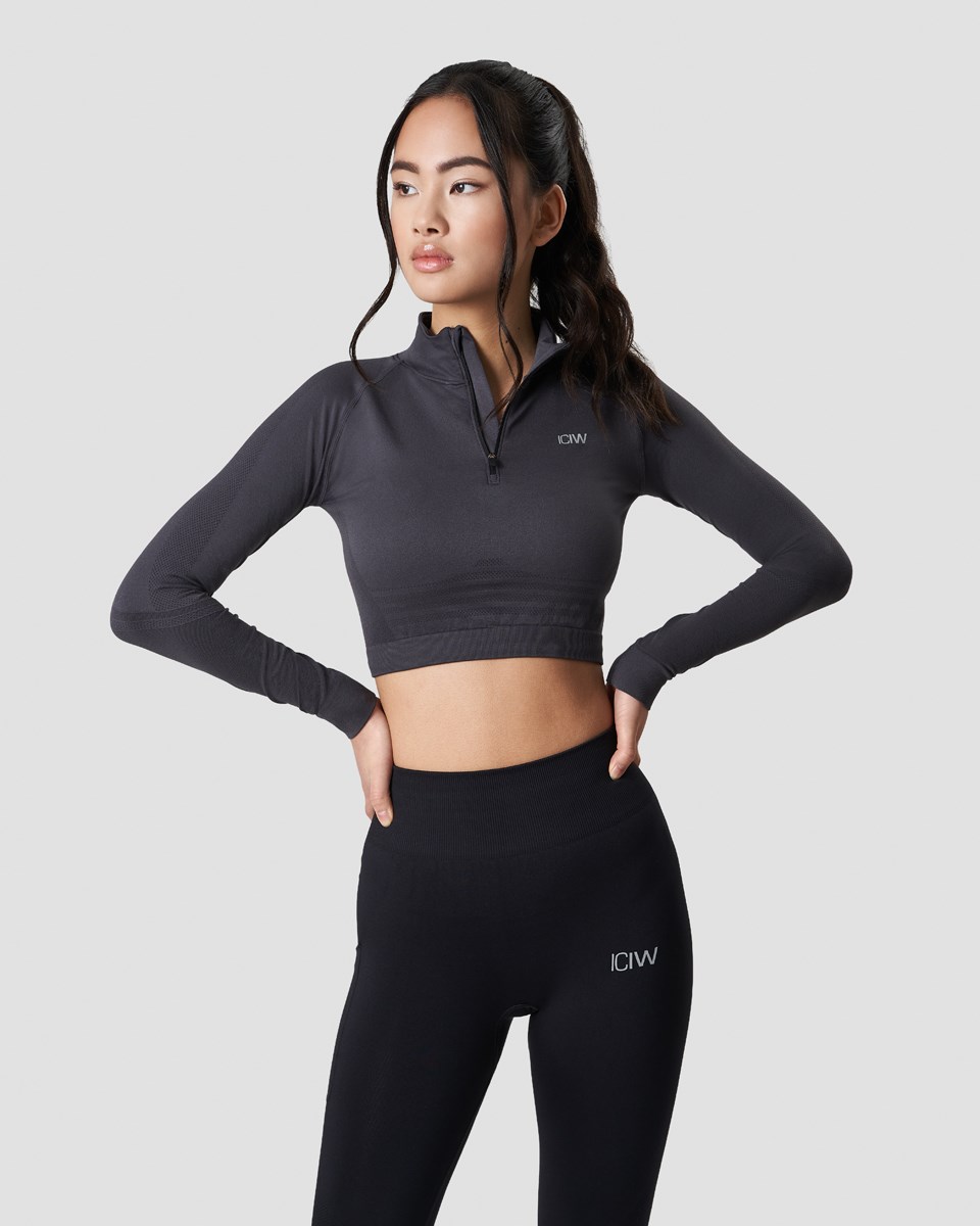 ICIW Define Cropped 1 4 Zip Graphite Mörkgrå | 285073KIN