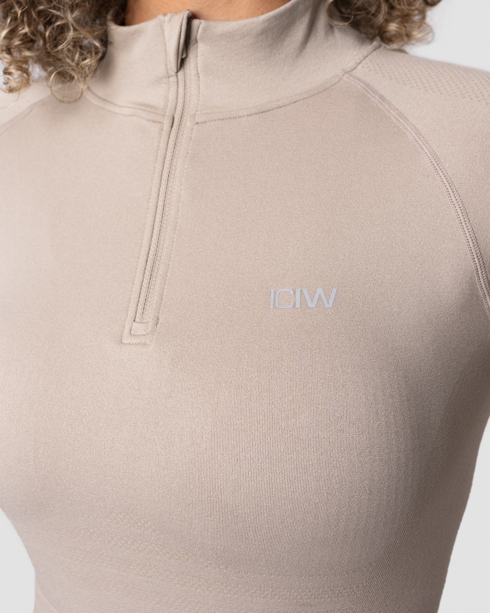 ICIW Define Cropped 1 4 Zip Sand Beige | 906715OJN