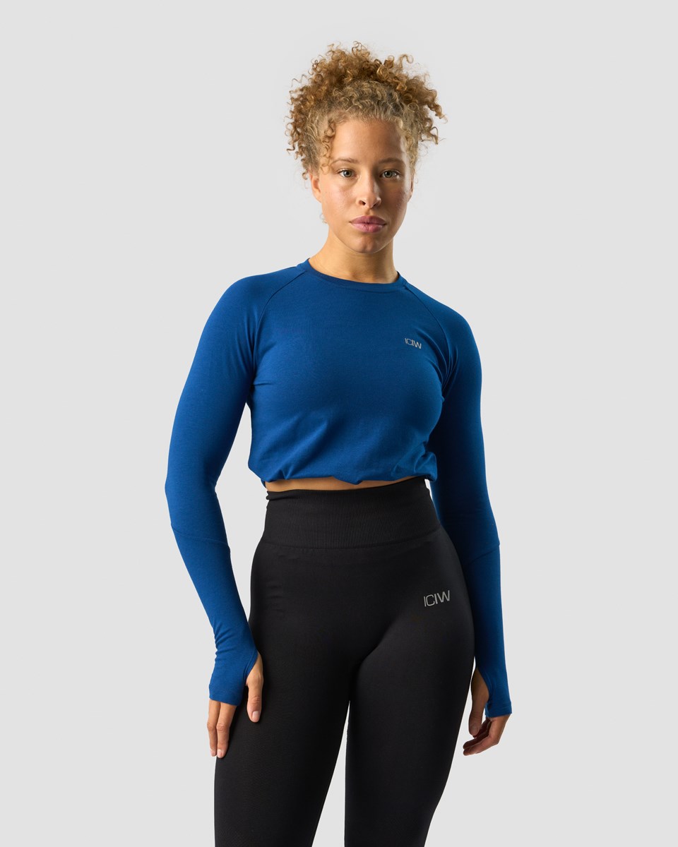 ICIW Define Cropped Adjustable Long Sleeve Mörkblå | 270846DQC