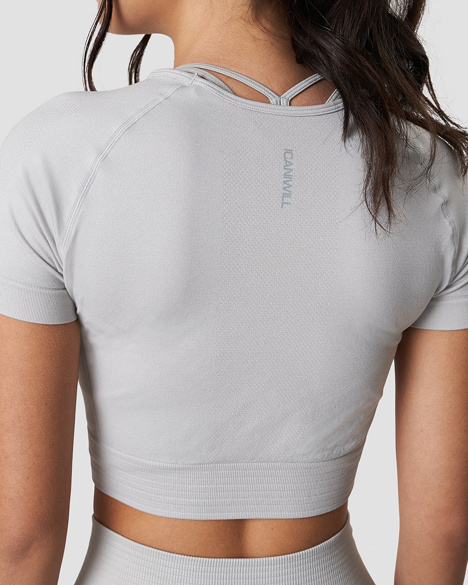 ICIW Define Seamless Cropped T-shirt Light Wmn Ljusgrå | 901872SNB