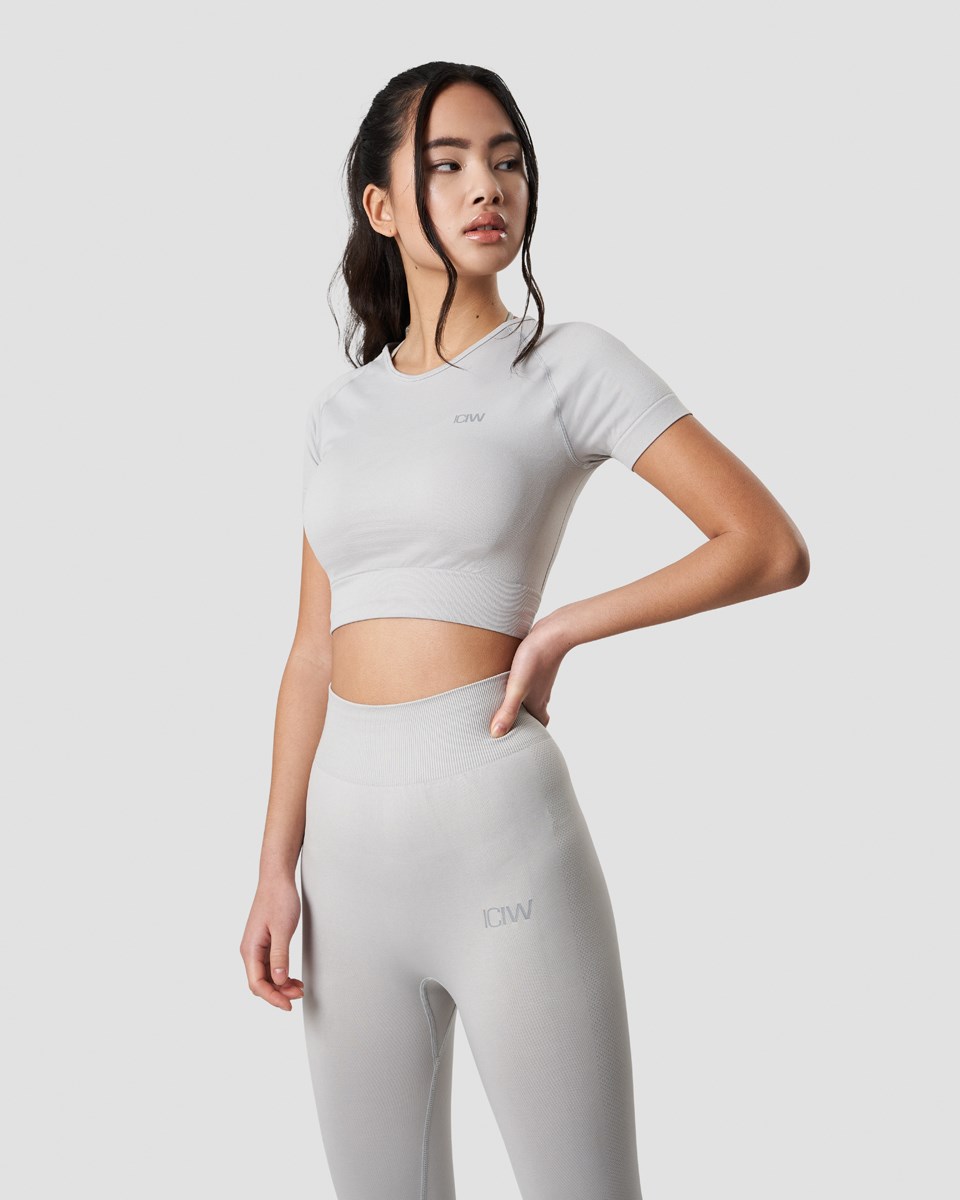 ICIW Define Seamless Cropped T-shirt Light Wmn Ljusgrå | 901872SNB