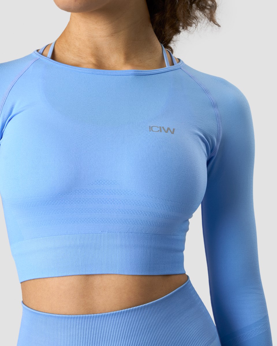 ICIW Define Seamless LS Crop Top Daisy Ljusblå | 986521NEY