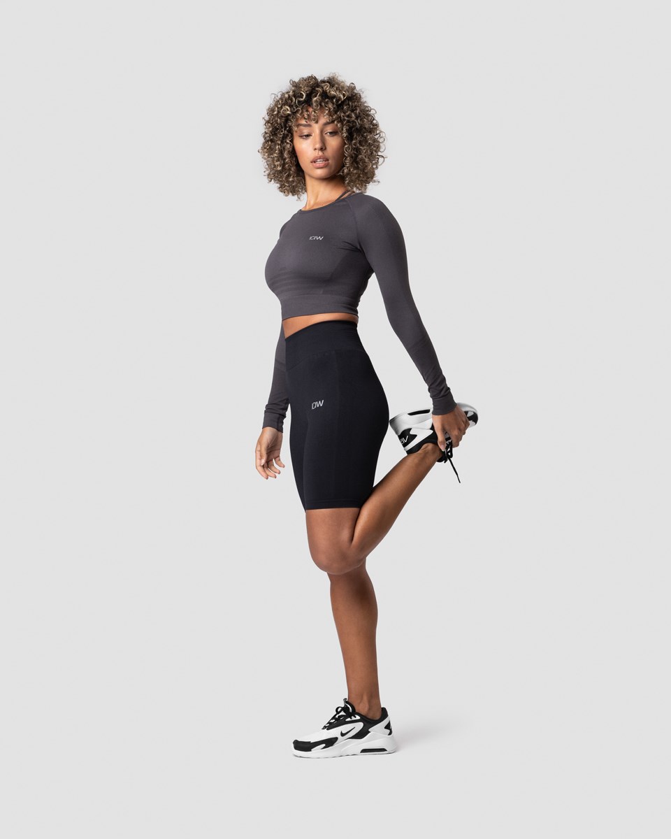 ICIW Define Seamless LS Crop Top Graphite Wmn Mörkgrå | 879231PHL