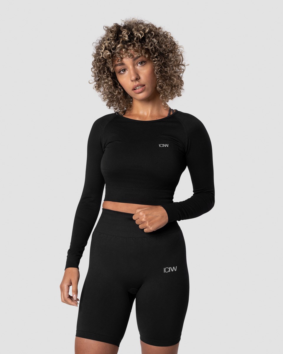 ICIW Define Seamless LS Crop Top Wmn Svarta | 178263VMA