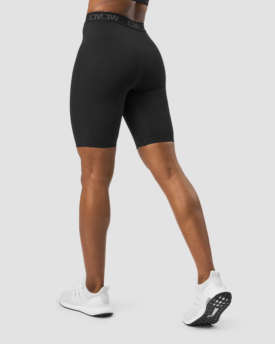 ICIW Define Seamless Logo Biker Shorts Svarta | 584321KXJ