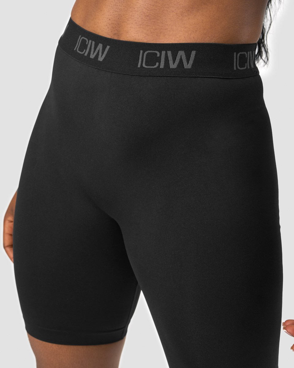 ICIW Define Seamless Logo Biker Shorts Svarta | 584321KXJ