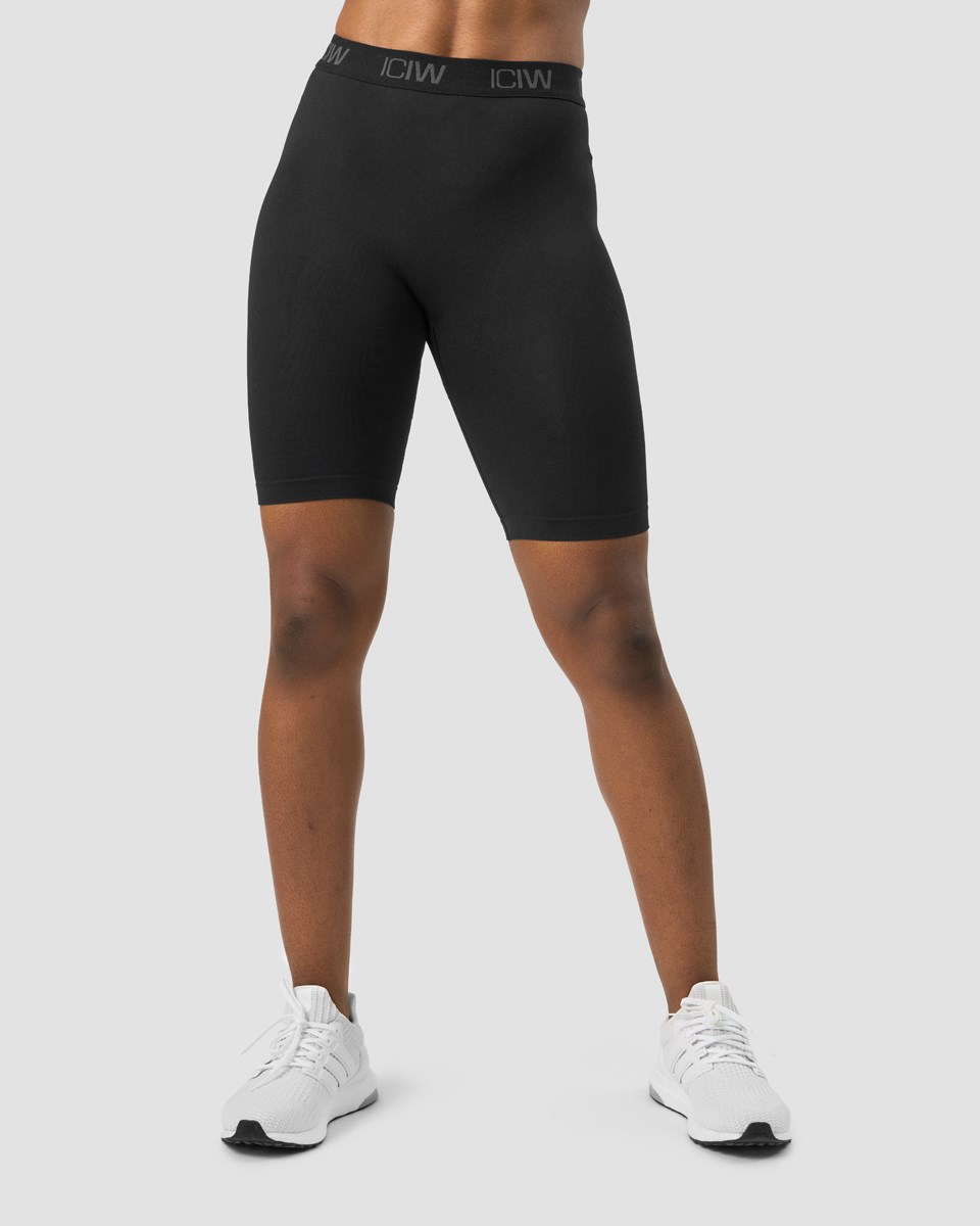 ICIW Define Seamless Logo Biker Shorts Svarta | 584321KXJ