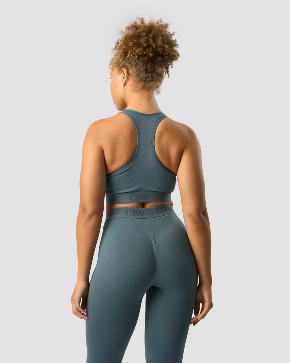 ICIW Define Seamless Logo Scrunch Sports Bra Jungle Mörkgröna | 408623UZE