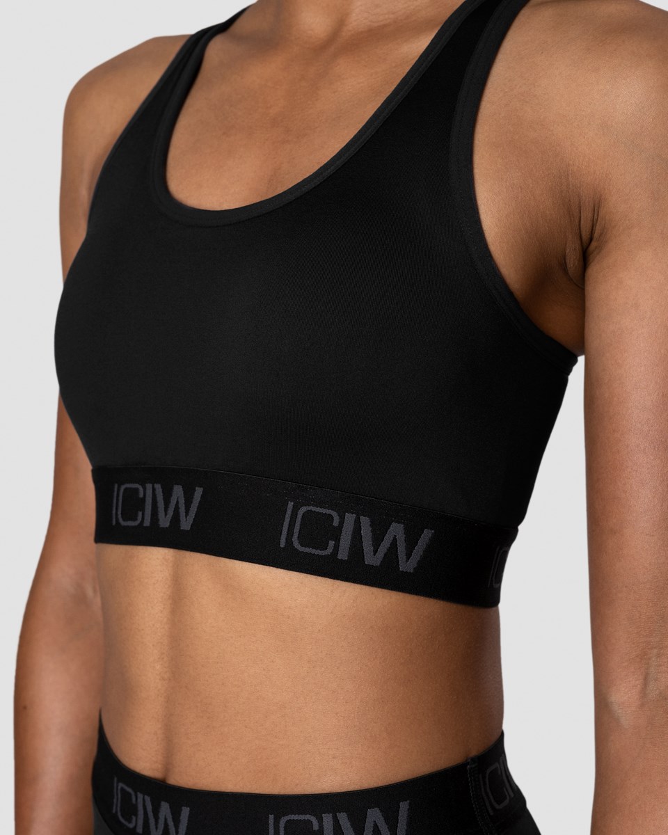 ICIW Define Seamless Logo Sports Bra Dk Svarta | 460392TUG