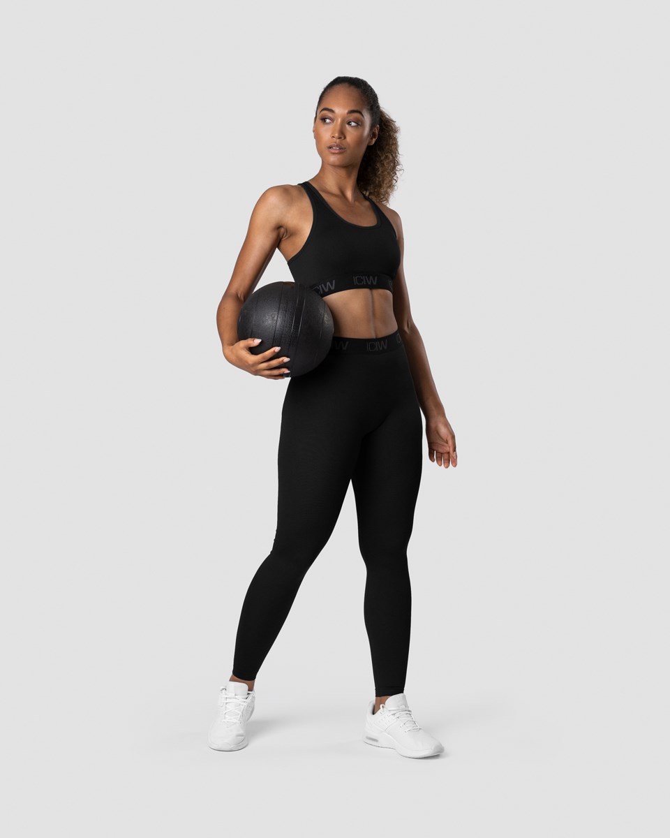 ICIW Define Seamless Logo Sports Bra Dk Svarta | 460392TUG