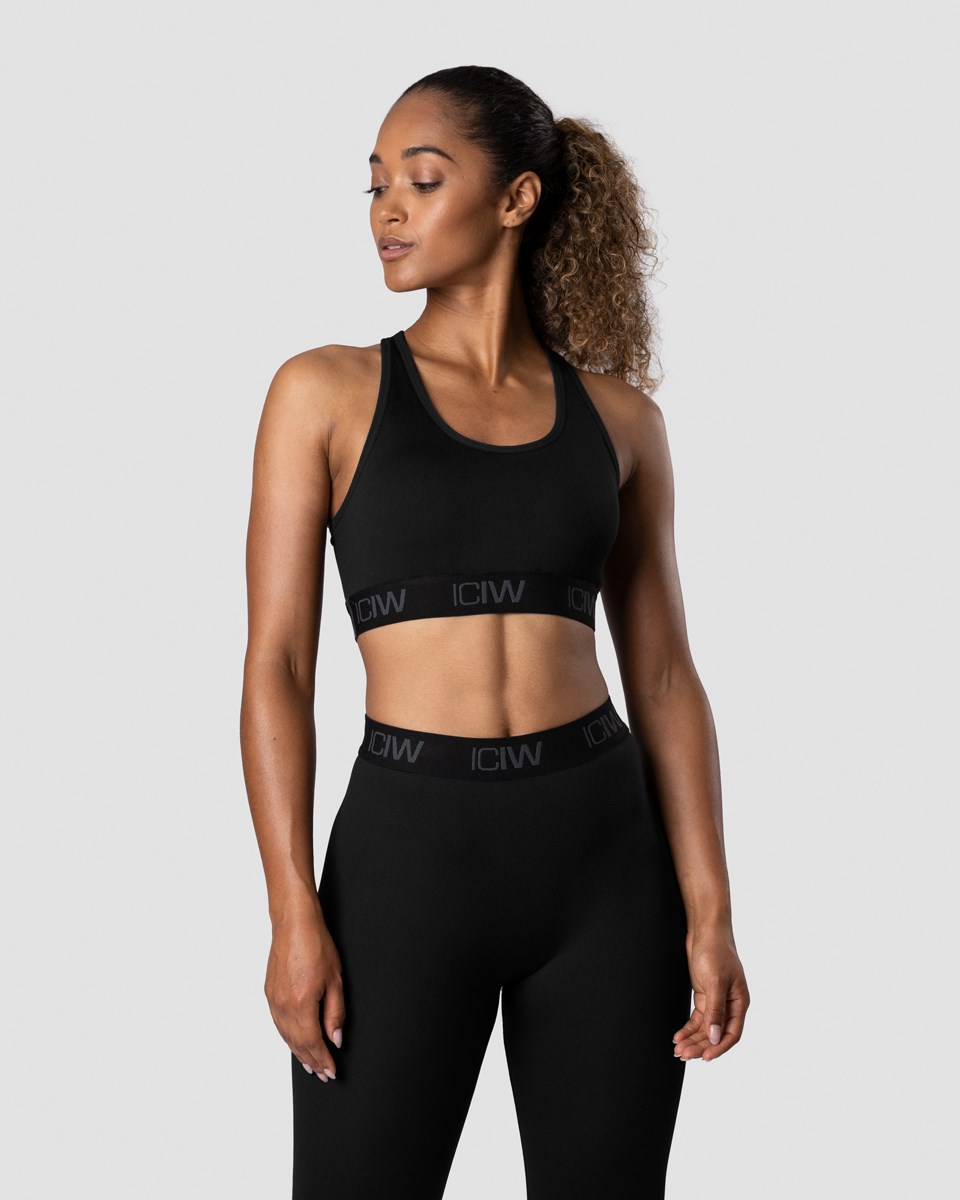 ICIW Define Seamless Logo Sports Bra Dk Svarta | 460392TUG