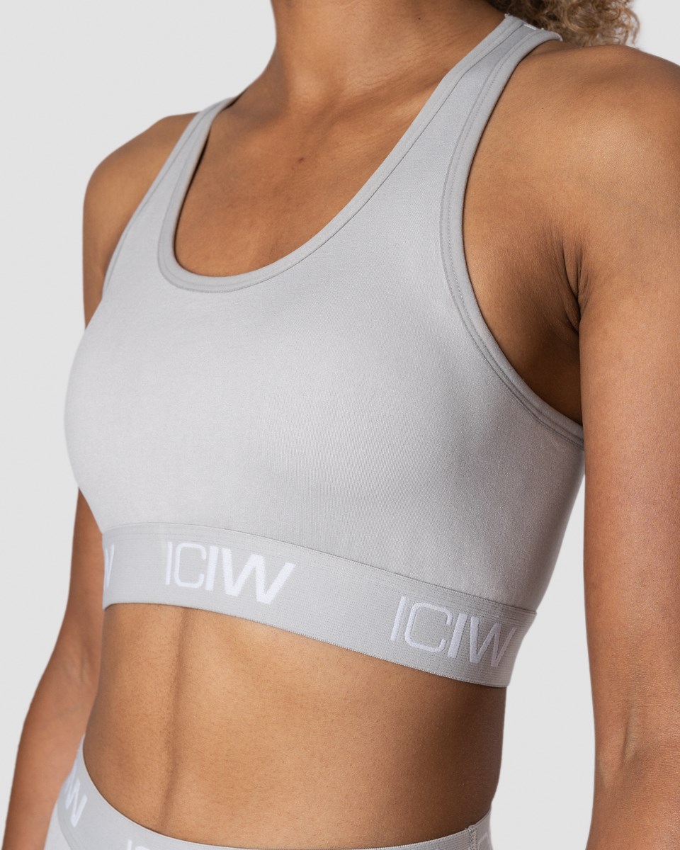 ICIW Define Seamless Logo Sports Bra Light Ljusgrå | 604158KSA