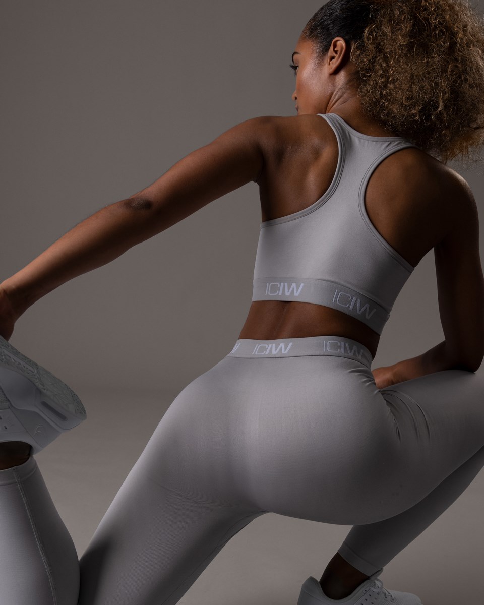 ICIW Define Seamless Logo Sports Bra Light Ljusgrå | 604158KSA