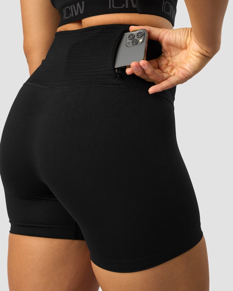 ICIW Define Seamless Pocket Shorts Wmn Svarta | 863297PRE