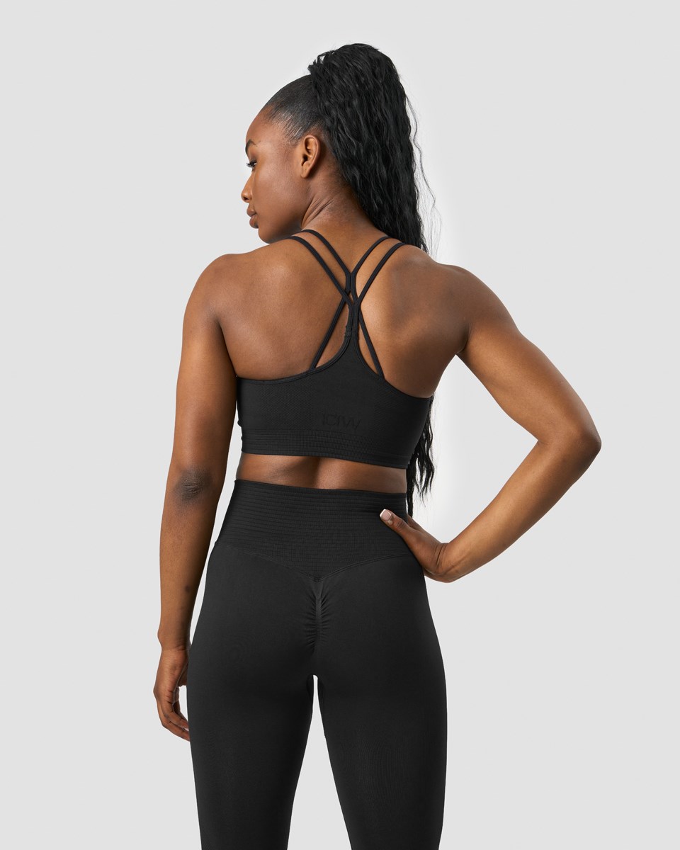 ICIW Define Seamless Scrunch Sports Bra Svarta | 364108FTS