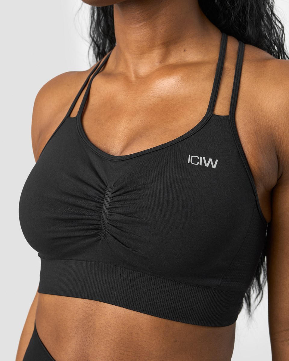 ICIW Define Seamless Scrunch Sports Bra Svarta | 364108FTS