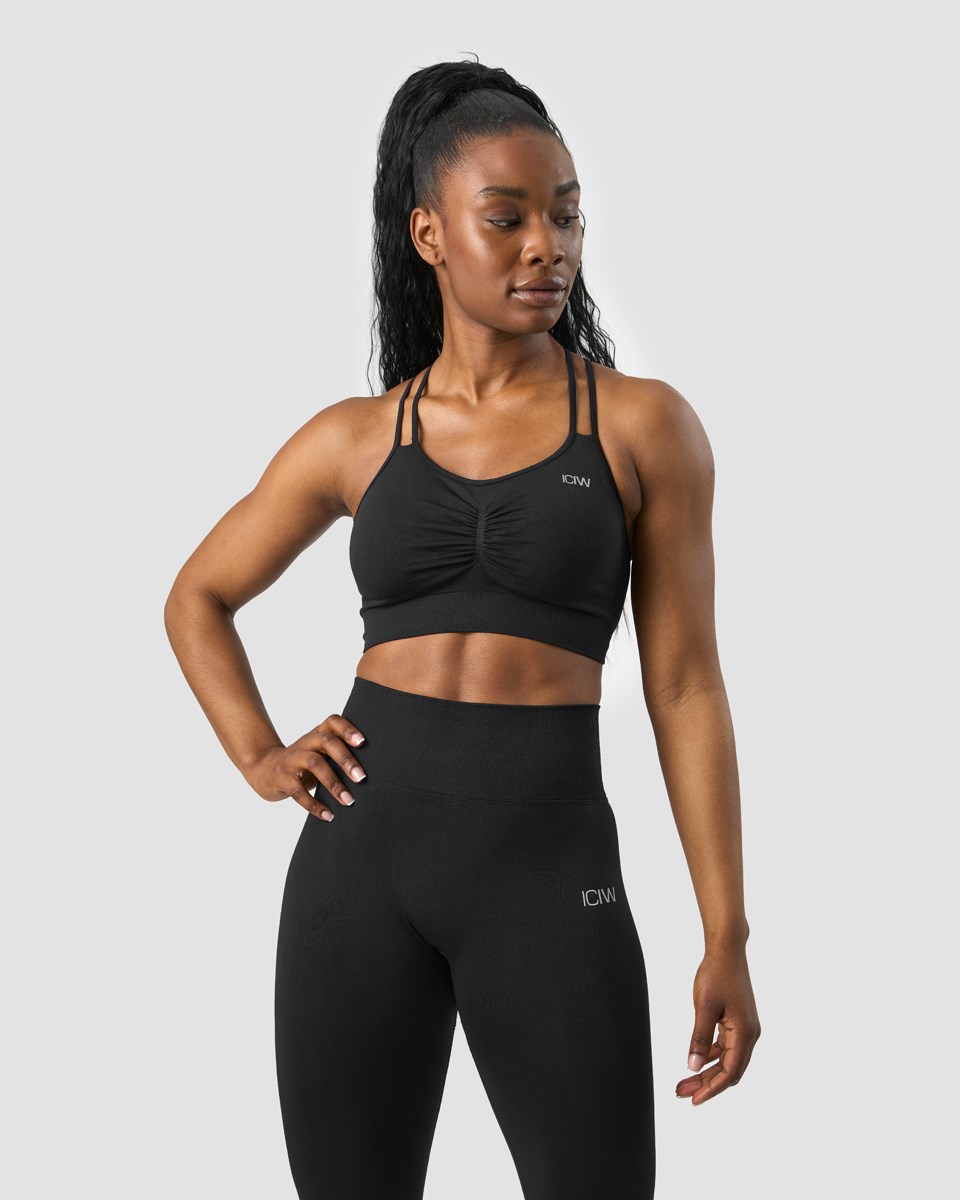 ICIW Define Seamless Scrunch Sports Bra Svarta | 364108FTS