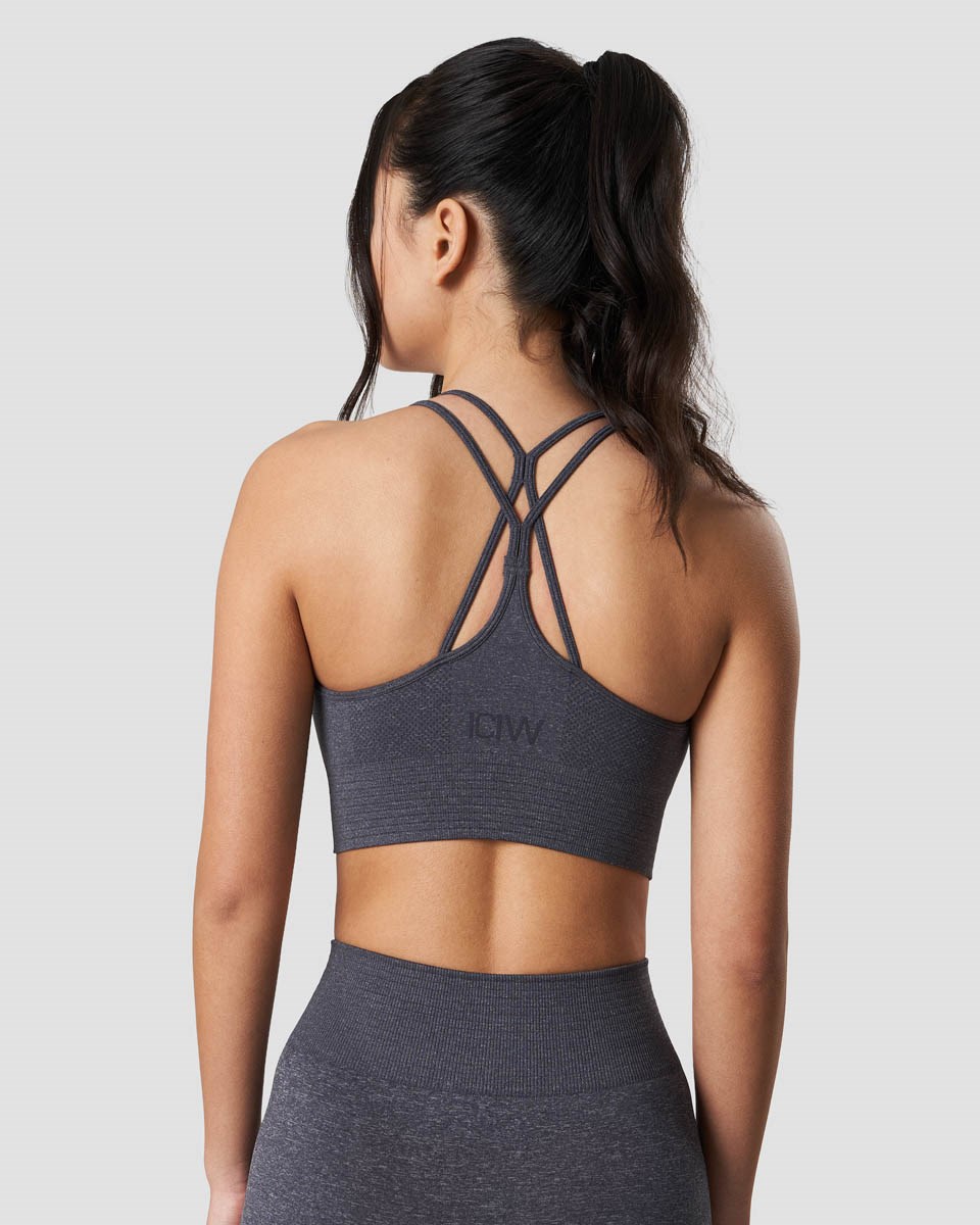 ICIW Define Seamless Sports Bra Melange Mörkgrå | 461237IUR