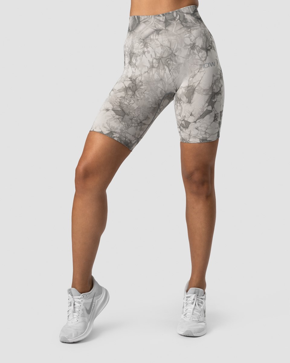 ICIW Define Seamless Tie Dye Biker Shorts Ljusgrå | 216347VUO