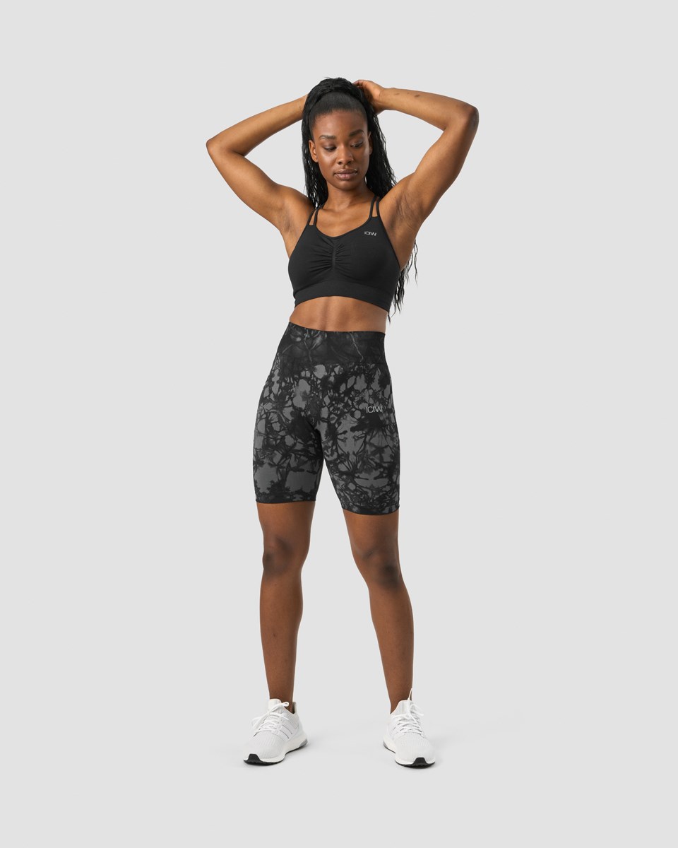 ICIW Define Seamless Tie Dye Biker Shorts Svarta | 382659DEC