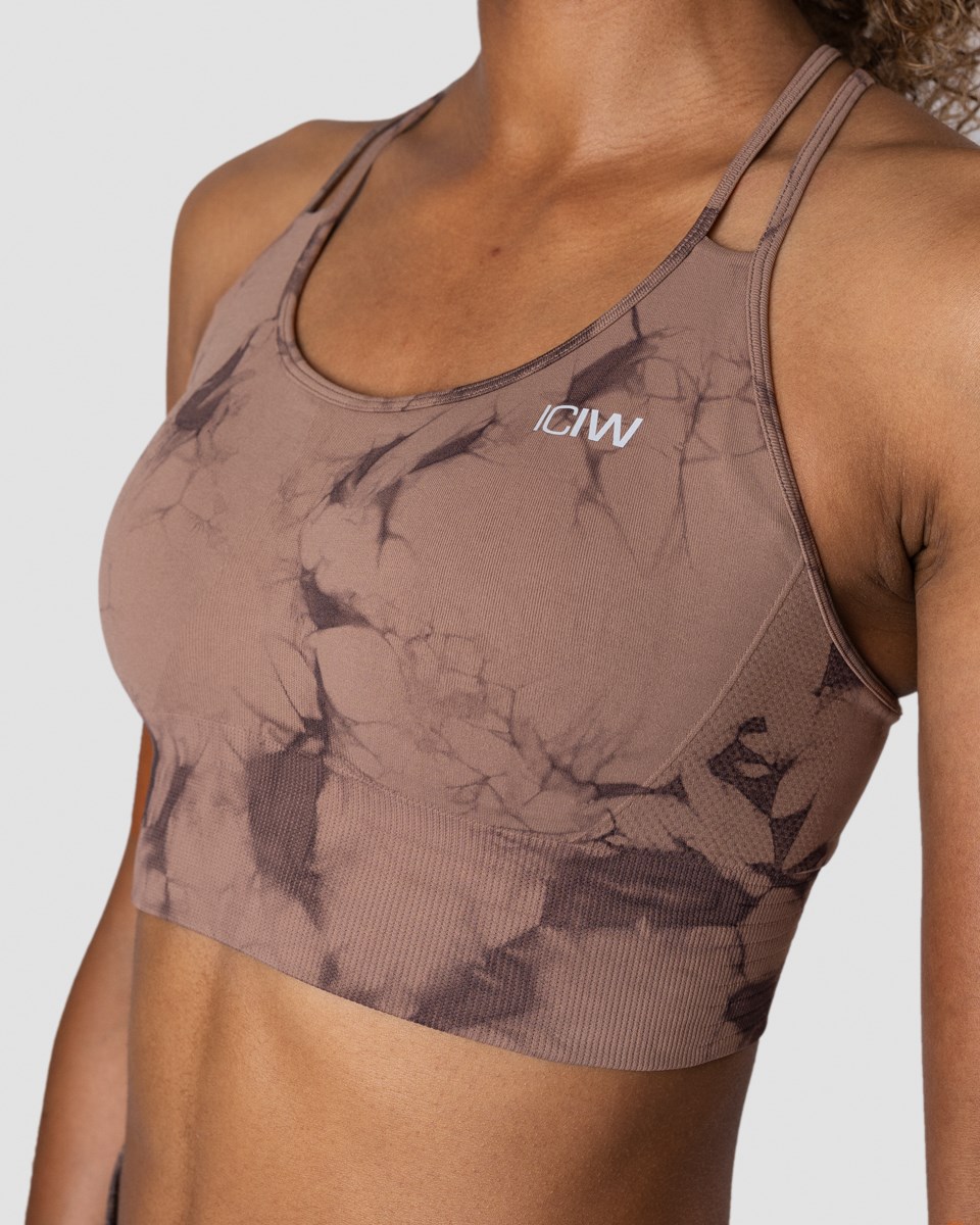 ICIW Define Seamless Tie Dye Sports Bra Dark Greige Beige | 210498DJK