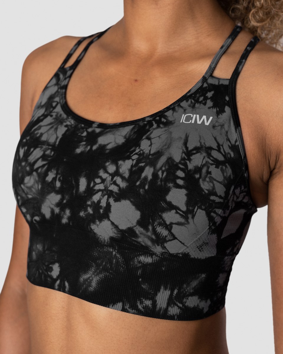 ICIW Define Seamless Tie Dye Sports Bra Svarta | 324761PBW