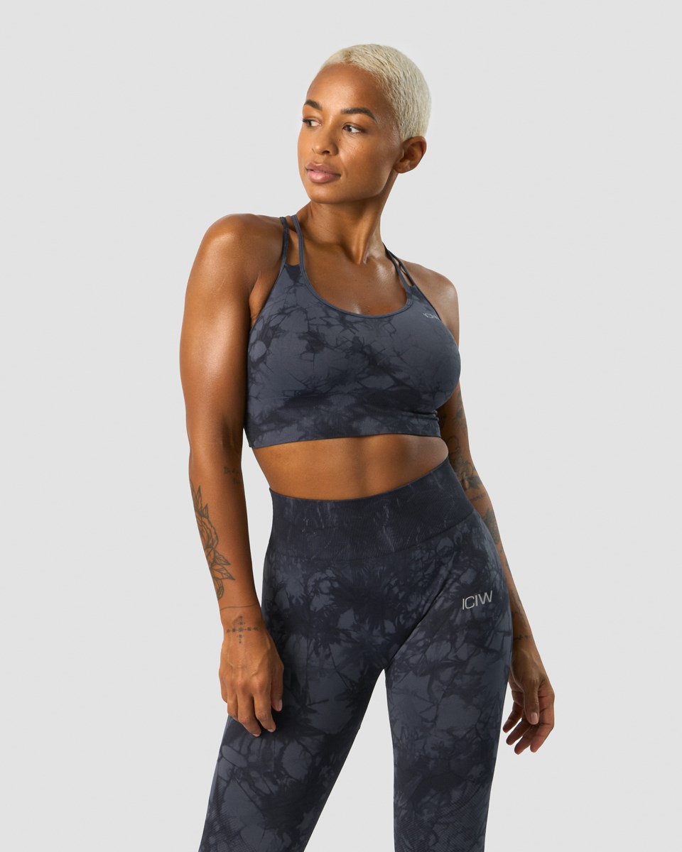 ICIW Define Seamless Tie Dye Sports Bra Mörkblå | 894631PRE