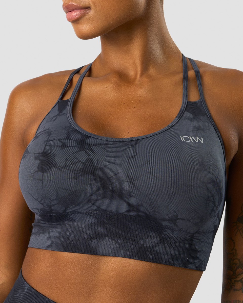 ICIW Define Seamless Tie Dye Sports Bra Mörkblå | 894631PRE