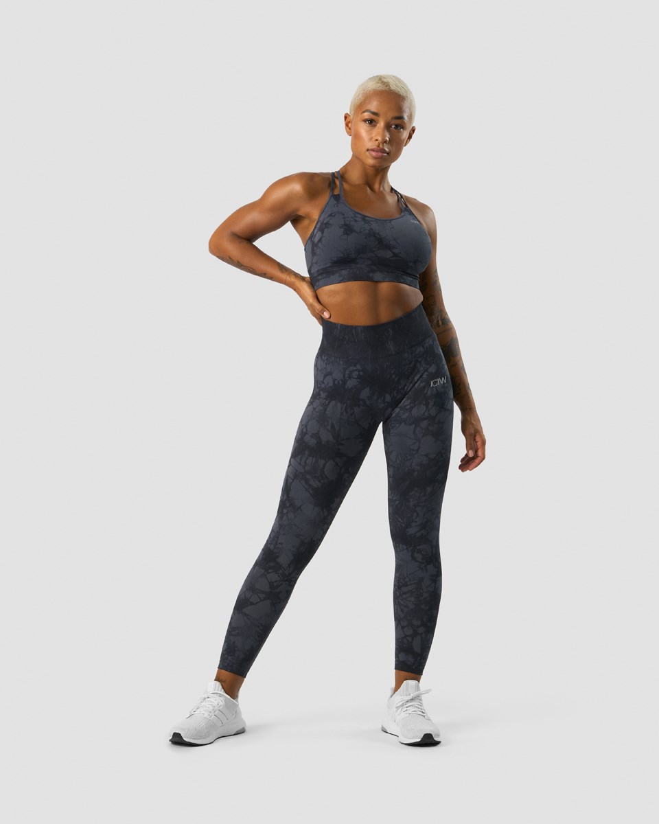 ICIW Define Seamless Tie Dye Sports Bra Mörkblå | 894631PRE