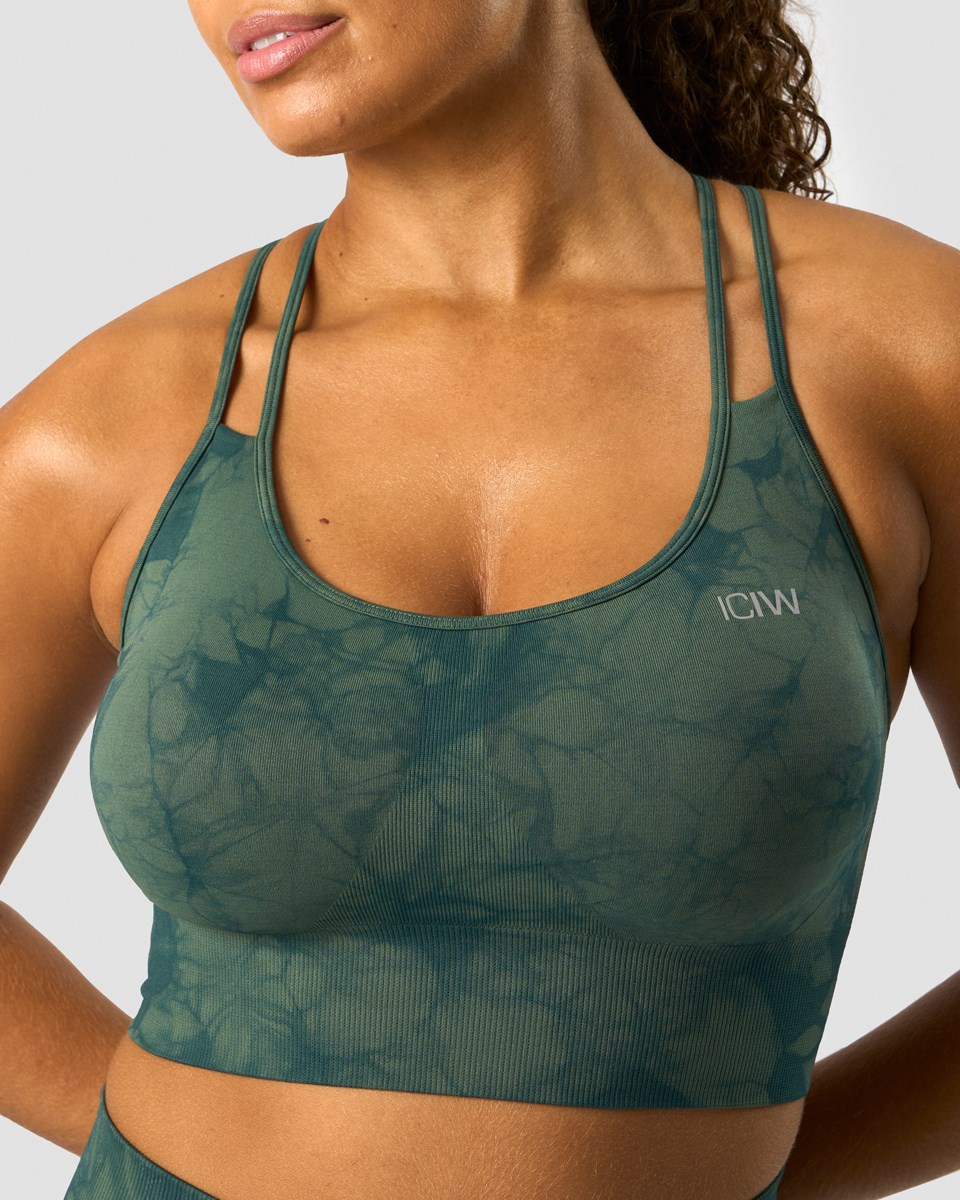 ICIW Define Seamless Tie Dye Sports Bra Dark Mörkgröna | 896507XSP