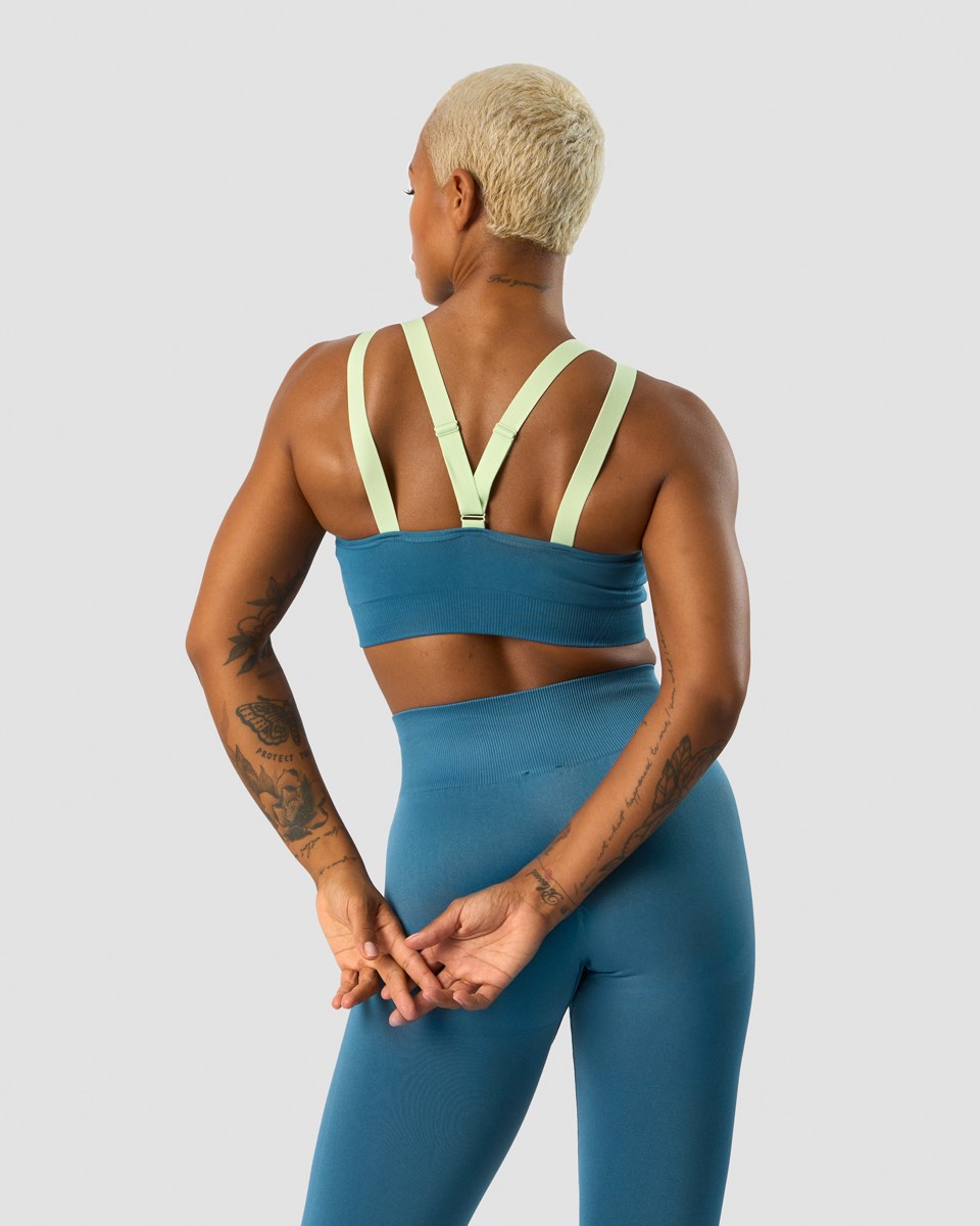 ICIW Deluxe Seamless Adjustable Sports Bra Teal Mörkblå | 072683QFD