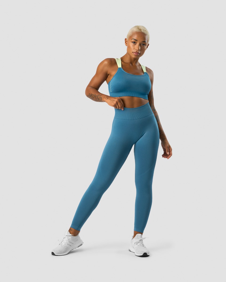 ICIW Deluxe Seamless Adjustable Sports Bra Teal Mörkblå | 072683QFD