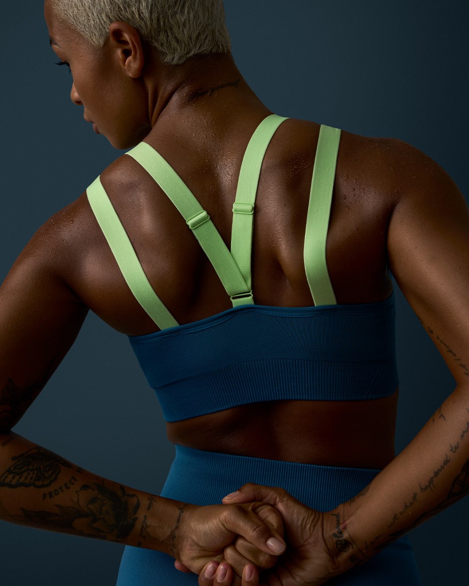 ICIW Deluxe Seamless Adjustable Sports Bra Teal Mörkblå | 072683QFD