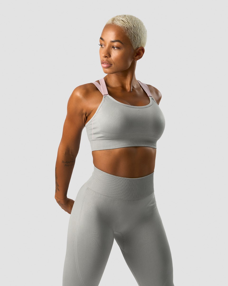 ICIW Deluxe Seamless Adjustable Sports Bra Ljusgrå | 248096NLM