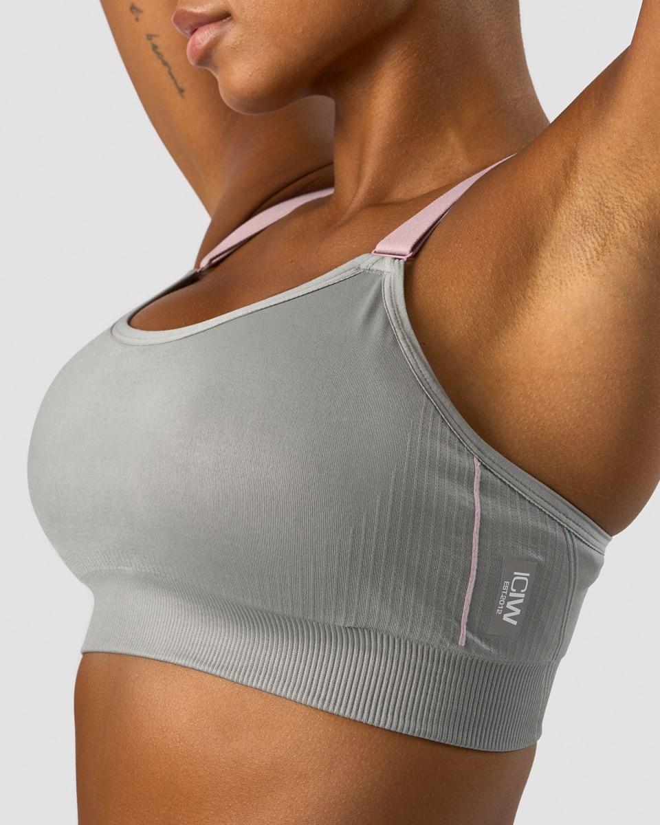 ICIW Deluxe Seamless Adjustable Sports Bra Ljusgrå | 248096NLM