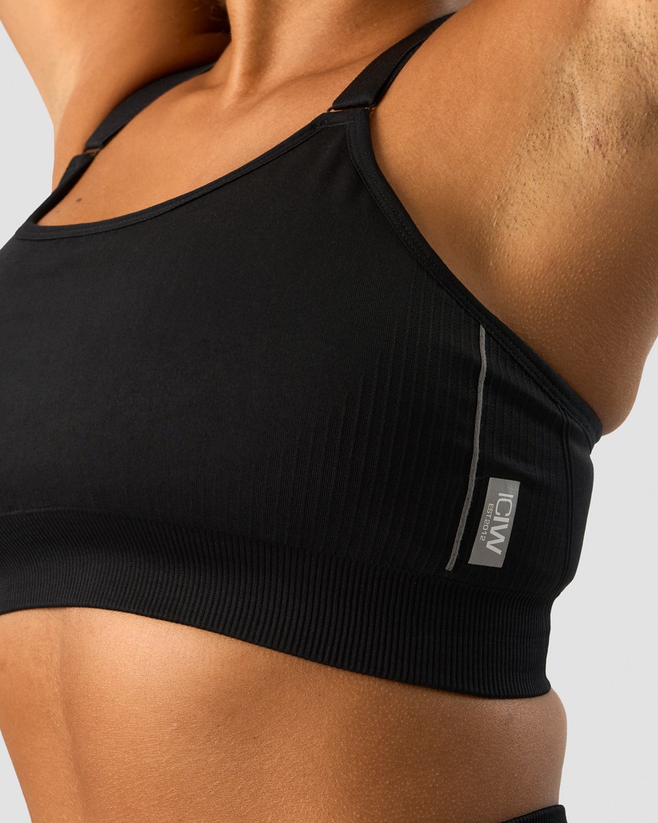 ICIW Deluxe Seamless Adjustable Sports Bra Svarta | 467893PDY