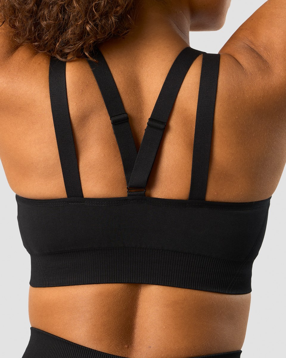 ICIW Deluxe Seamless Adjustable Sports Bra Svarta | 467893PDY