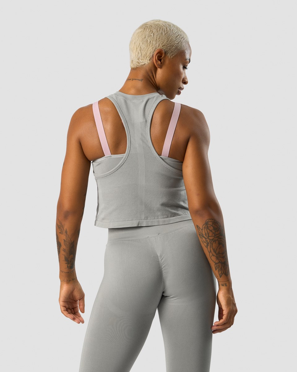 ICIW Deluxe Seamless Cropped Tank Top Ljusgrå | 157862BHR