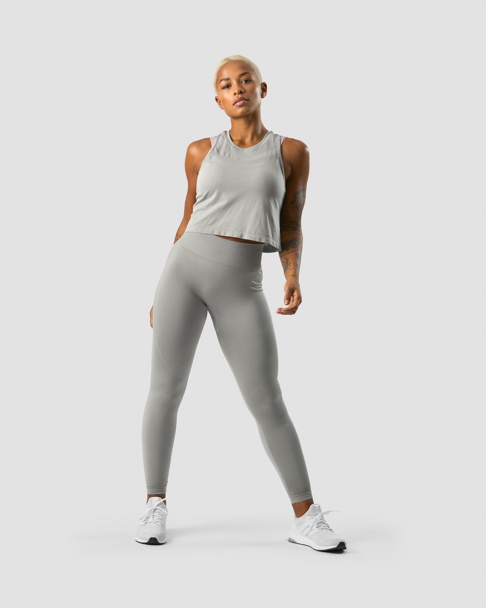 ICIW Deluxe Seamless Cropped Tank Top Ljusgrå | 157862BHR