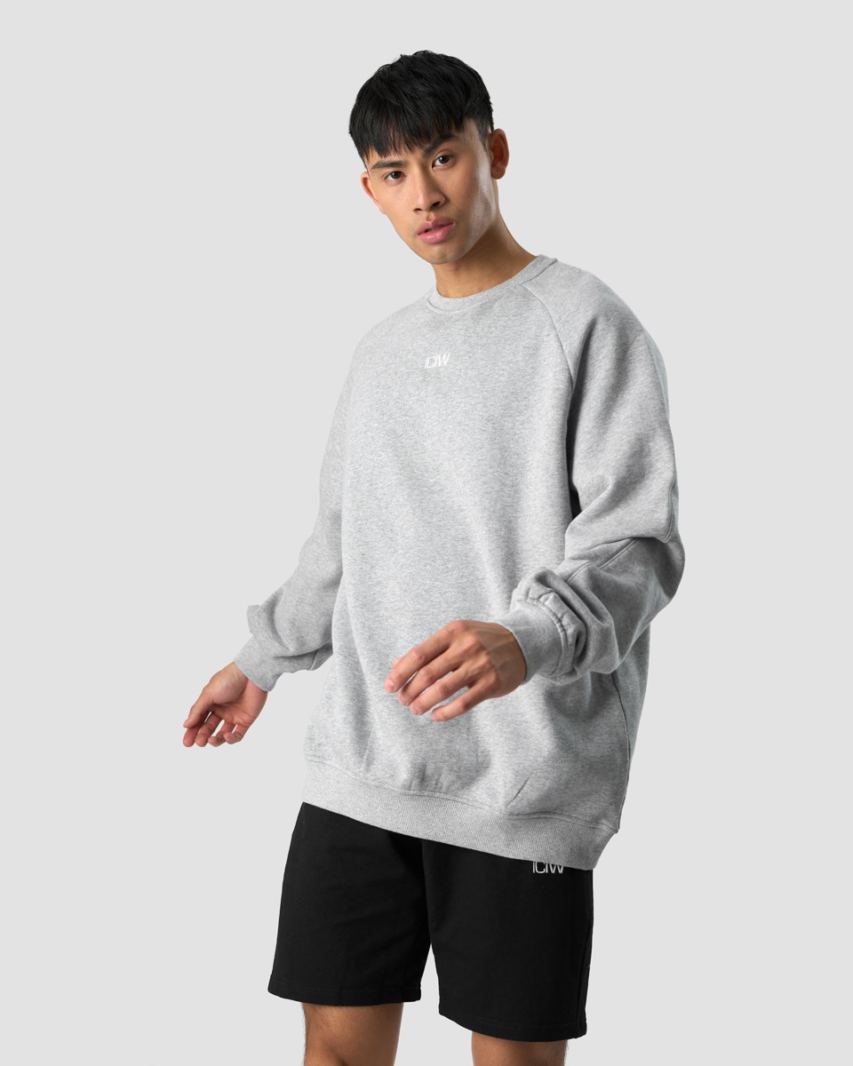 ICIW Essential Crewneck Loose Fit Light Ljusgrå | 046781QRL