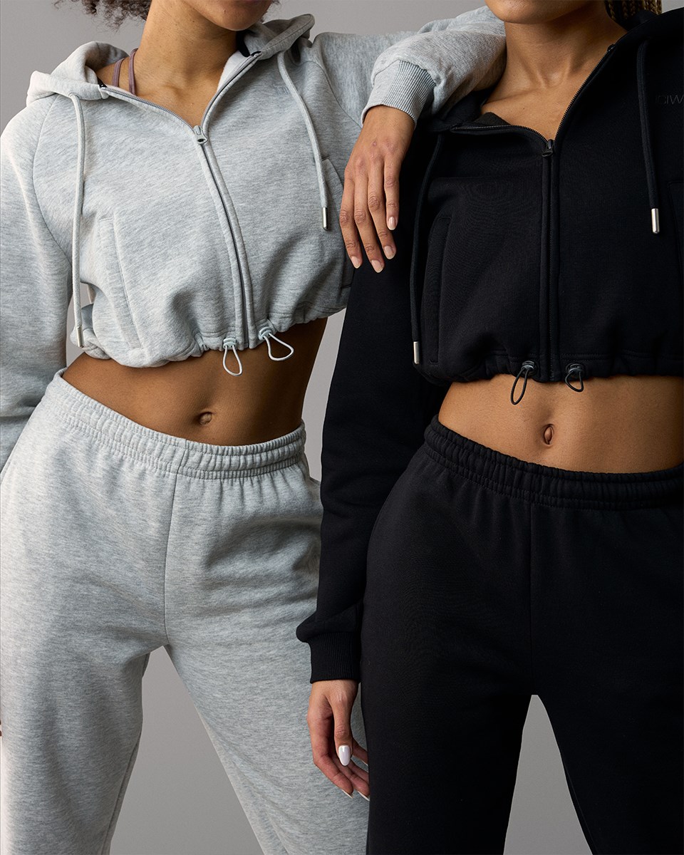 ICIW Everyday Cropped Hoodie Wmn Light Melange Ljusgrå | 879025UON