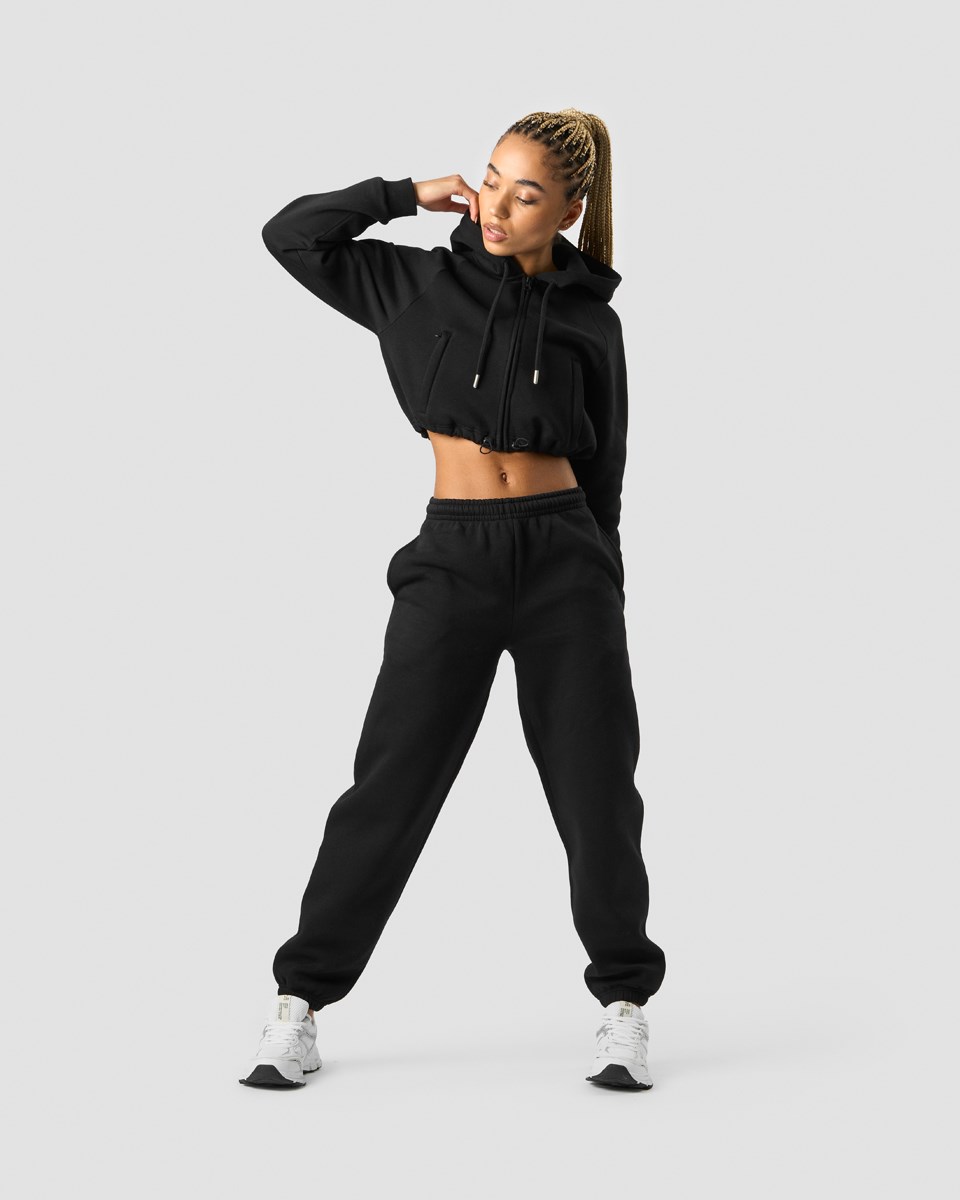 ICIW Everyday Cropped Hoodie Wmn Svarta | 802967SQG