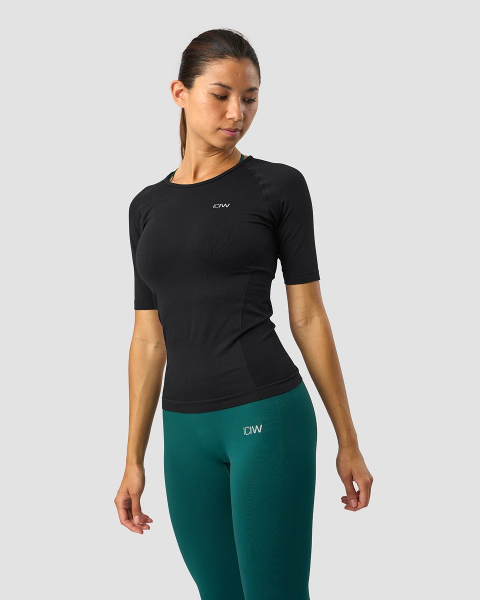 ICIW Everyday Seamless T-shirt Mid Sleeve Svarta | 027419TNZ