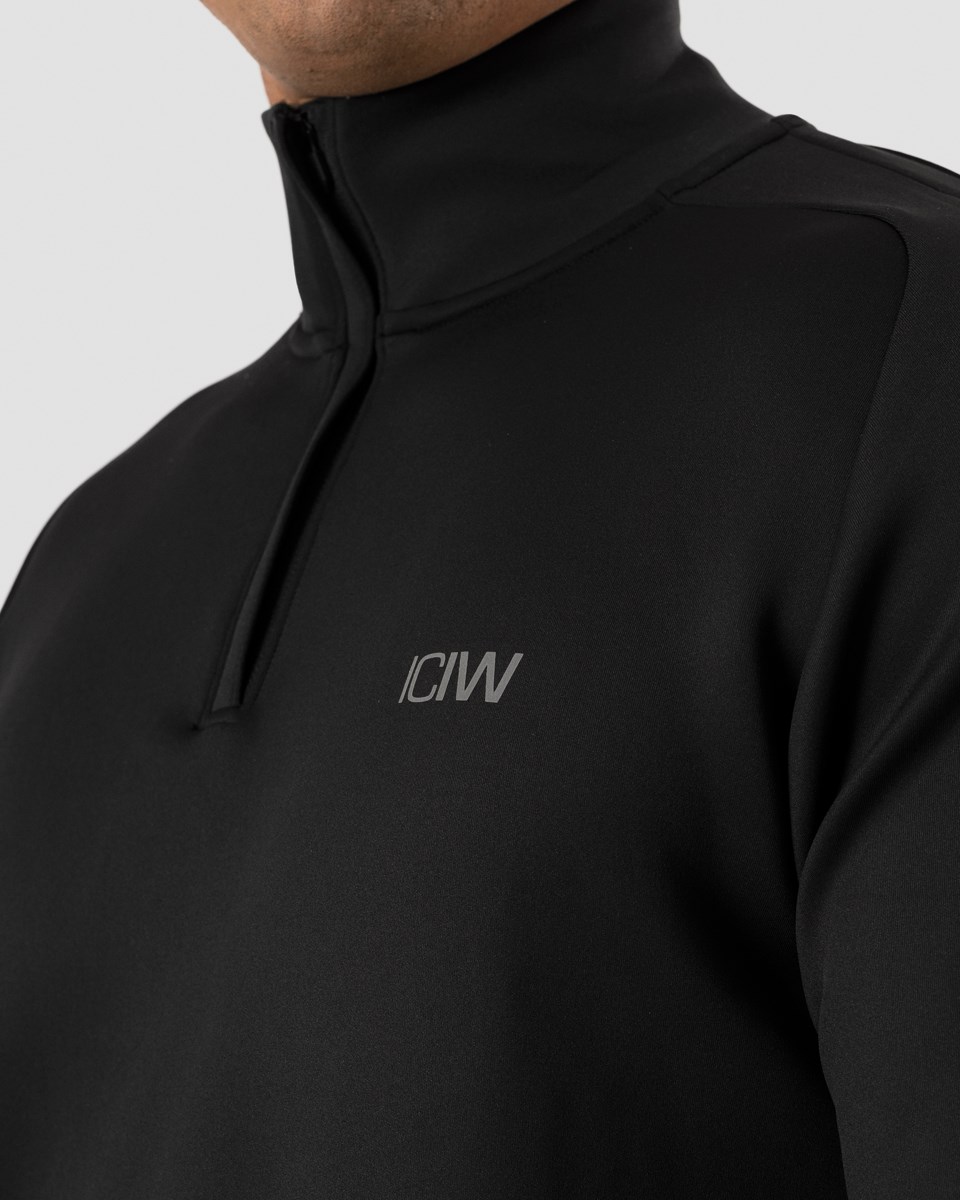 ICIW Mercury 1 4 zip crewneck Svarta | 326510GTM