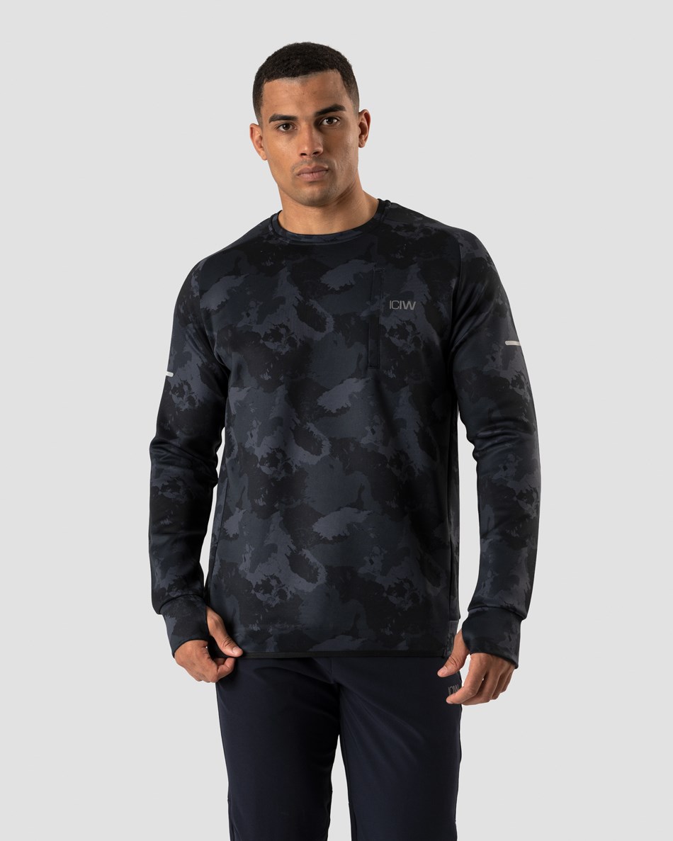 ICIW Mercury Crewneck Camo Mörkgrå | 627519IOX