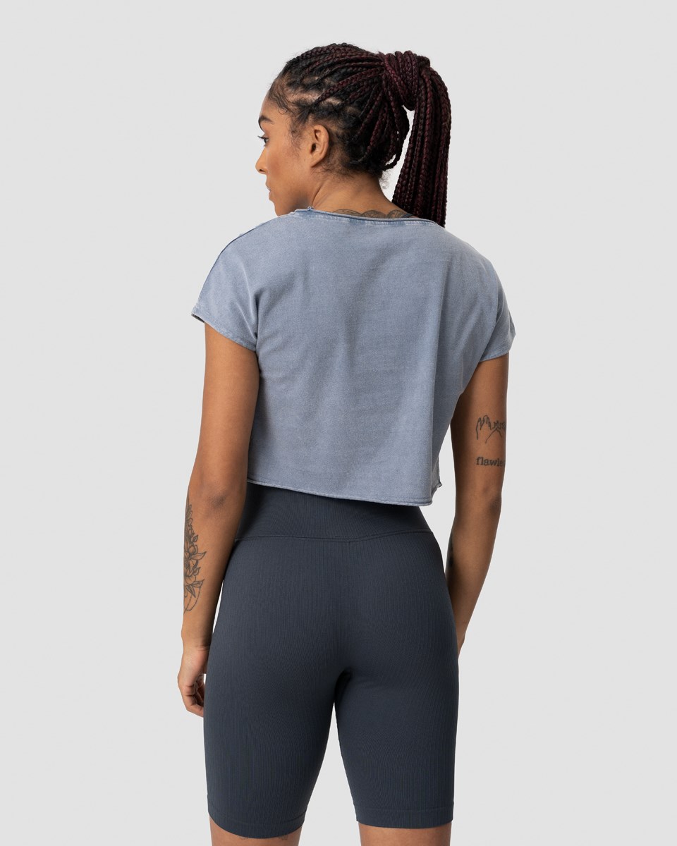 ICIW Nimble Cropped Capped T-shirt Faded Ljusblå | 570429YAZ