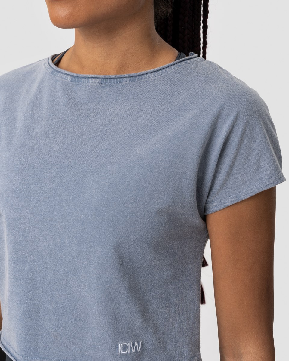 ICIW Nimble Cropped Capped T-shirt Faded Ljusblå | 570429YAZ