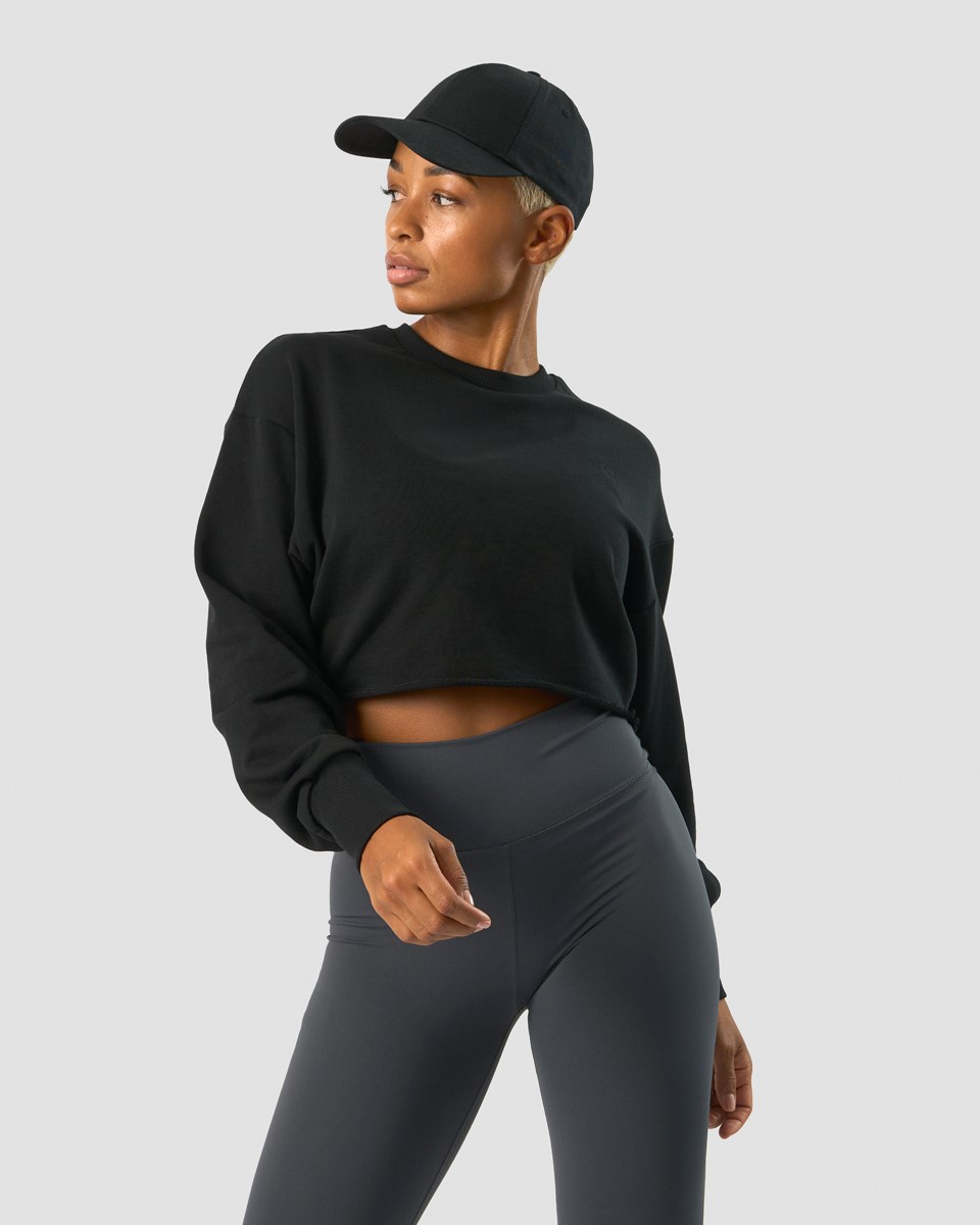 ICIW Nimble Cropped Crewneck Svarta | 836147SLZ